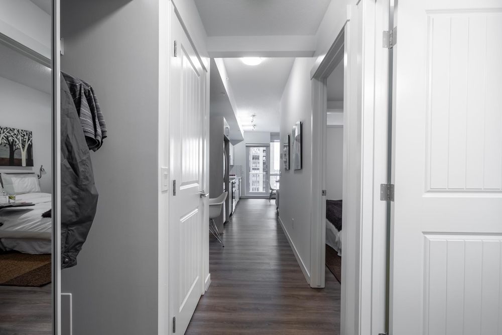 Hallway to the suite entry