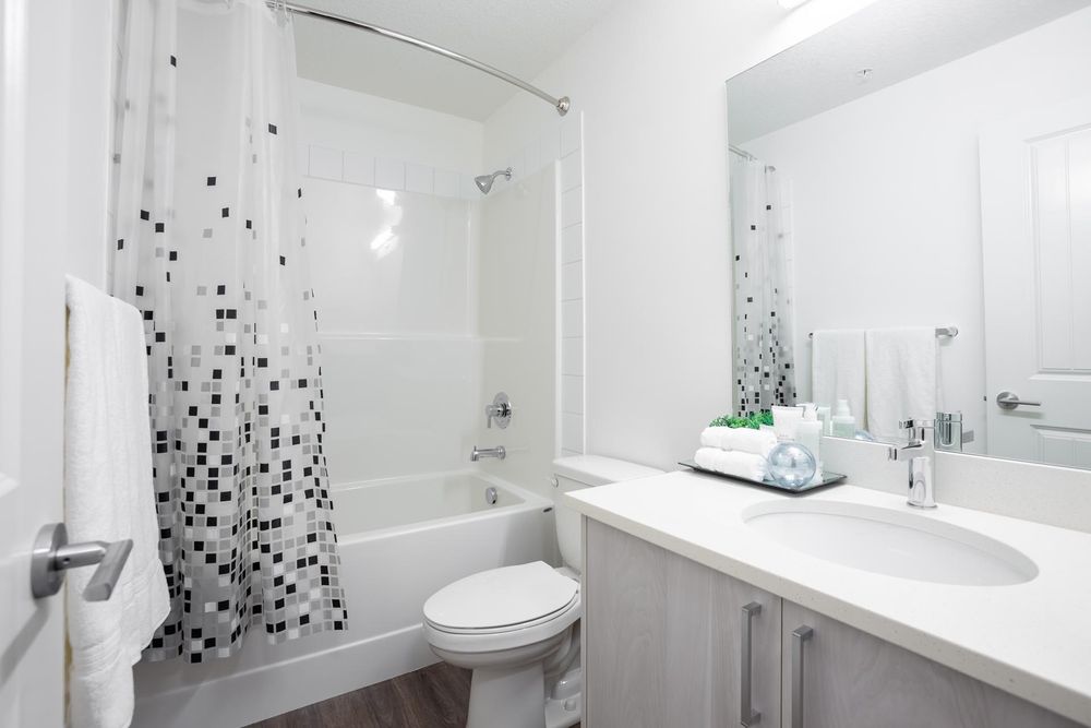 Bathroom with tub and shower